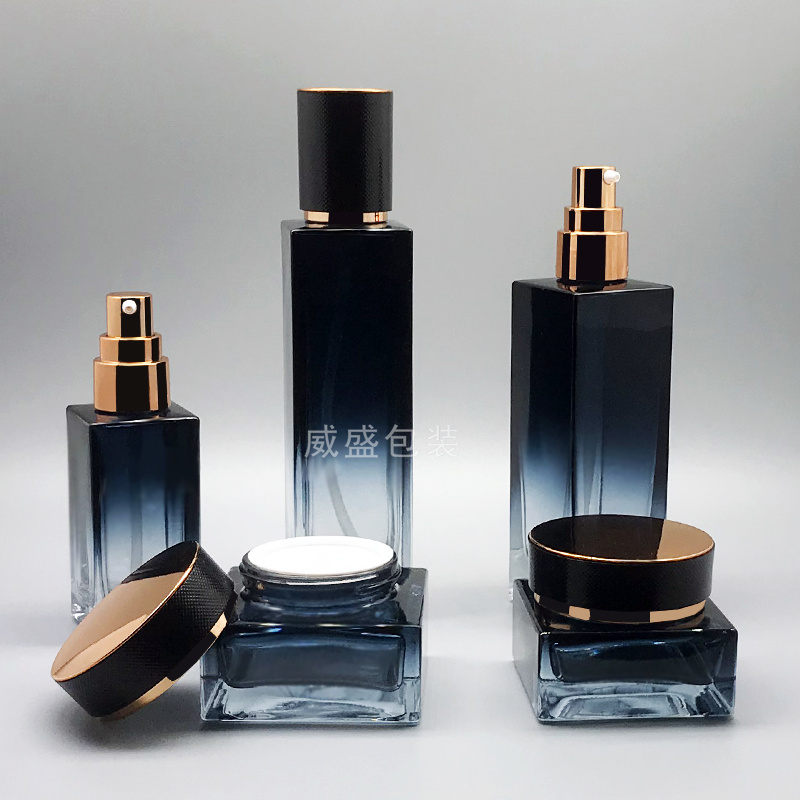 方形瓶子hth.com包装瓶子定制 墨绿色四方瓶(图3)